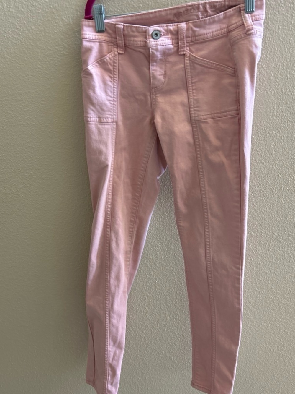 Slim Utility Skinny Pants in Blush Pink